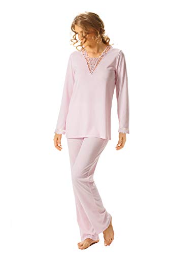 e.FEMME® Damen Schlafanzug LEDA II aus Baumwolle/Modal, Rosa 42 von e.FEMME