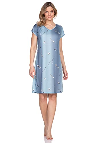 e.Femme® Damen Strandkleid Erika 786, Blau/Druck 42 von e.Femme