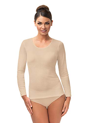 e.FEMME® Damen Unterhemd Luiza 15572 aus Baumwolle und Modal (Tencel), Farbe: Haut 44/46 von e.FEMME