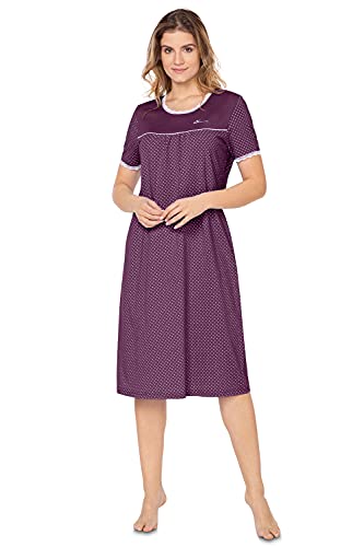 e.FEMME Damen Nachthemd Dolly 1658 aus Baumwolle (Aubergine, 38) von e.FEMME