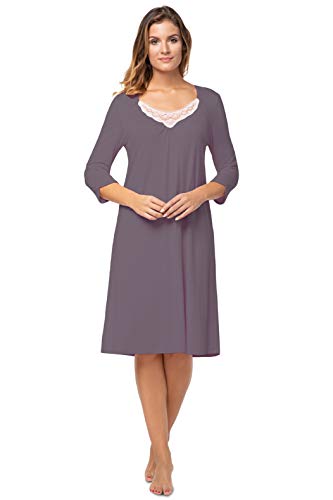 e.FEMME Damen Nachthemd Eliza 684 aus Baumwolle und Modal (Taupe, 46) von e.FEMME