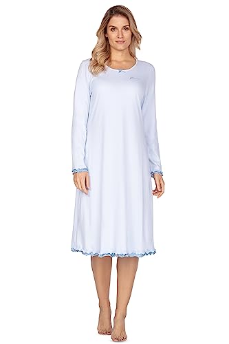 e.FEMME Damen Nachthemd Marion 333 Baumwolle mit Modal (Blau/Druck, 38) von e.FEMME