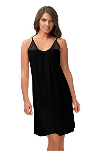 e.FEMME Damen Nachthemd Negligee Lena 506 aus Viskose- Schwarz- 36 von e.FEMME