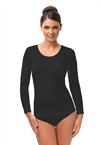 e.FEMME Damen Unterhemd Luiza 15572 aus Baumwolle/Modal (Tencel) (Schwarz, 40/42) von e.FEMME