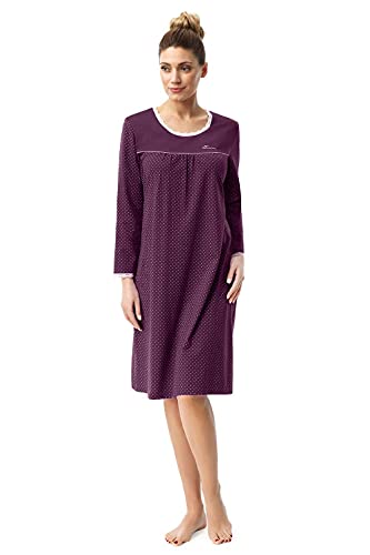 e.Femme® Damen Nachthemd Dolly 2308 aus 100% Baumwolle, Aubergine 40 von e.Femme