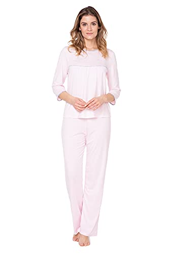 e.Femme® Damen Pyjama Nicole 4044 aus Viskose, Rose/Grau, 44 von e.Femme