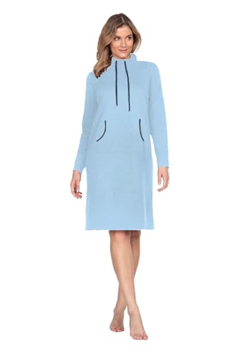 e.Femme® Damen Sweatkleid Sweatjacke Freizeitkleid Stella 1137 aus Baumwolle, Hellblau 44 von e.Femme