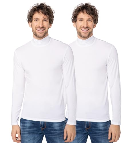 e.VIP® 2er Pack Herren Stehkragenshirt Jimmy M Micromodal, 2xWeiß, XXL von e.VIP