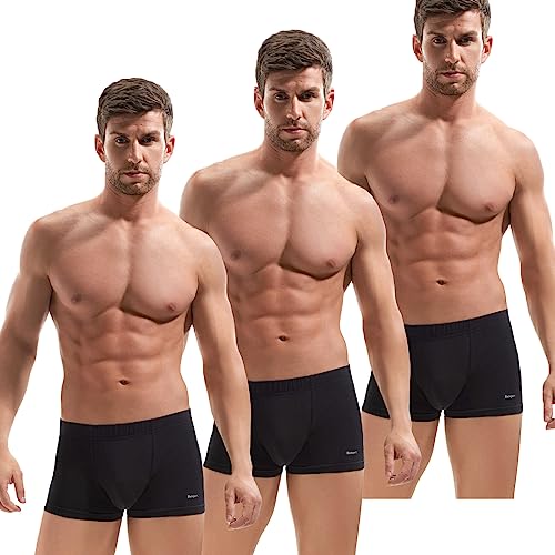 e.VIP® 3er Pack Herren Boxershorts Jacob 747 aus Micromodal (3xSchwarz, M) von e.VIP