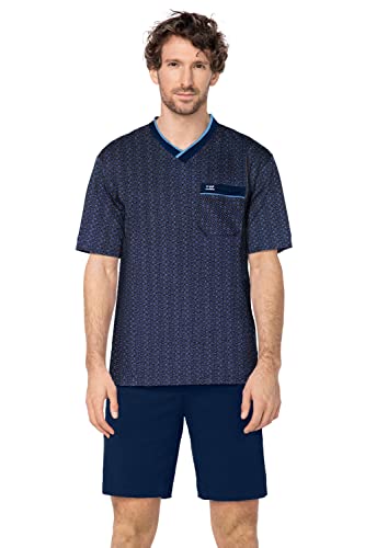 e.VIP® Herren Pyjama Ken S 2315 aus 100% Baumwolle, Marine/Blau XXXL von e.VIP