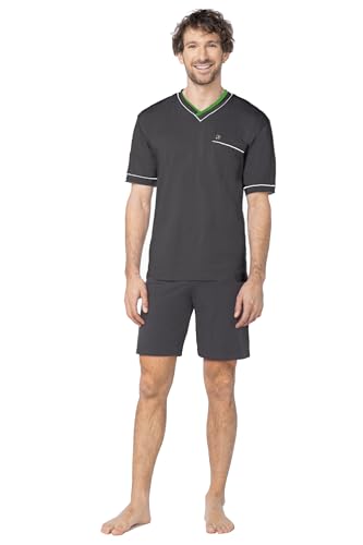 e.VIP ® Herren Schlafanzug Ralph 689 aus Baumwolle und Modal, Anthrazit, Gr. XL von e.VIP