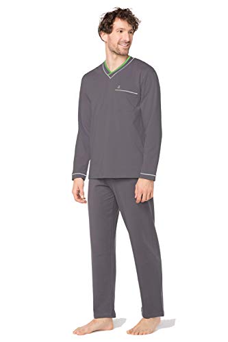 e.VIP ® Herren Schlafanzug Ralph 690 aus Baumwolle + Modal (Anthrazit, L) von e.VIP