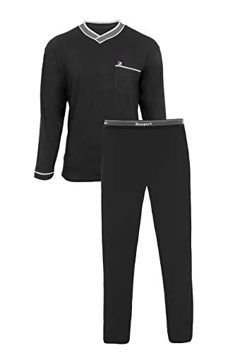 e.VIP ® Herren Schlafanzug Ralph 690 aus Baumwolle + Modal (Schwarz, M) von e.VIP