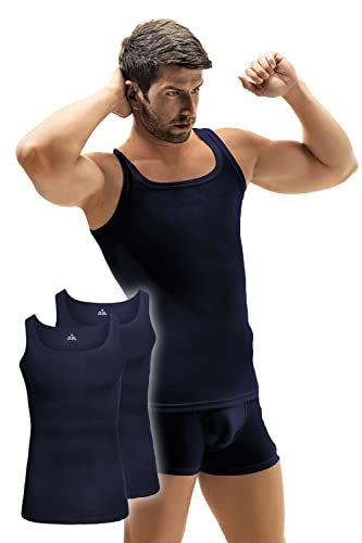 e.VIP 2er Pack Herren Tanktop Marco 15518 aus Baumwolle + Modal- Marine- M von e.VIP