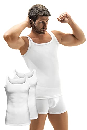 e.VIP 2er Pack Herren Tanktop Marco 15518 aus Baumwolle + Modal- Weiß- L von e.VIP