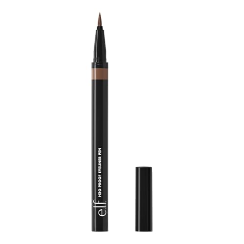 e.l.f. H2O Proof Eyeliner Pen, wasserfester Filz-Eyeliner mit intensiver Farbabgabe für auffällige Looks, vegan und tierversuchsfrei, Deep Brown von e.l.f.