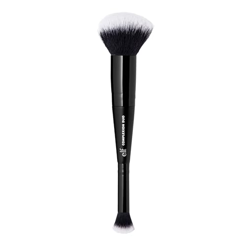 e.l.f. Cosmetics Teint Duo Pinsel, 2-in-1 veganes Make-up-Tool, Flawlessly Applies Concealer & Foundation von e.l.f.