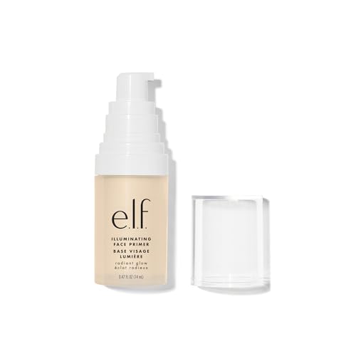 e.l.f. Illuminating Face Primer, Seidiger Makeup Primer Für Einen strahlenden Glanz, Füllt Feine Linien Auf Und Verfeinert Den Teint, Vegan & Tierversuchsfrei, Klein, 14 g von e.l.f.