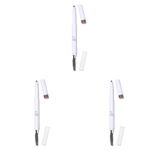 e.l.f. Instant Lift Brow Pencil, Doppelendiger Präzisions-Augenbrauenstift Zum Definieren Und Formen Der Augenbrauen, Vegan & Tierversuchsfrei, Taupe, 0,18 g (Packung mit 3) von e.l.f.