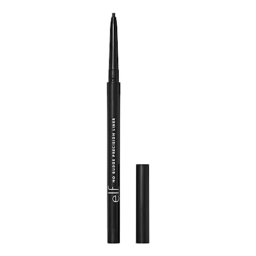 e.l.f. No Budge Precision Eyeliner, Langanhaltender, Cremiger Eyeliner Mit Ultrafeiner Spitze Für Präzises Auftragen, Vegan & Tierversuchsfrei, Black, 0,05 g von e.l.f.