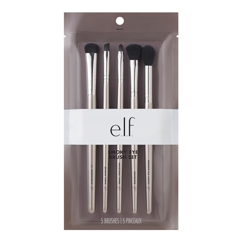 e.l.f. Smoky Eye Brush Kit, 5 vegane Makeup-Pinsel, verblendet makellos Lidschatten & Eyeliner von e.l.f.
