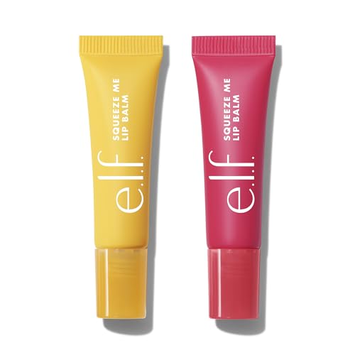e.l.f. Squeeze Me More Lip Balm Duo, Set Mit 2 Exklusiven Farbtönen Für Eine Schimmernde Farbe, Nährende & Feuchtigkeitsspendende Formel, Vegan & Tierversuchsfrei von e.l.f.