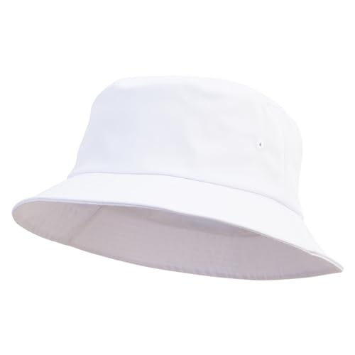 e4Hats.com Großer Fischerhut aus Baumwoll-Mischgewebe. - Weiß - XXL/3XL von e4Hats.com