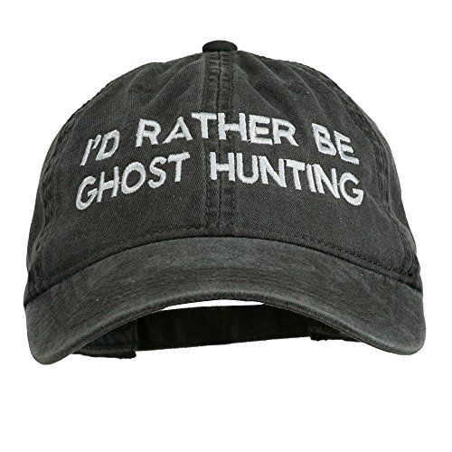 e4Hats.com I‘d Rather Be Ghost Hunting bestickte Kappe, schwarz, Einheitsgröße von E4hats