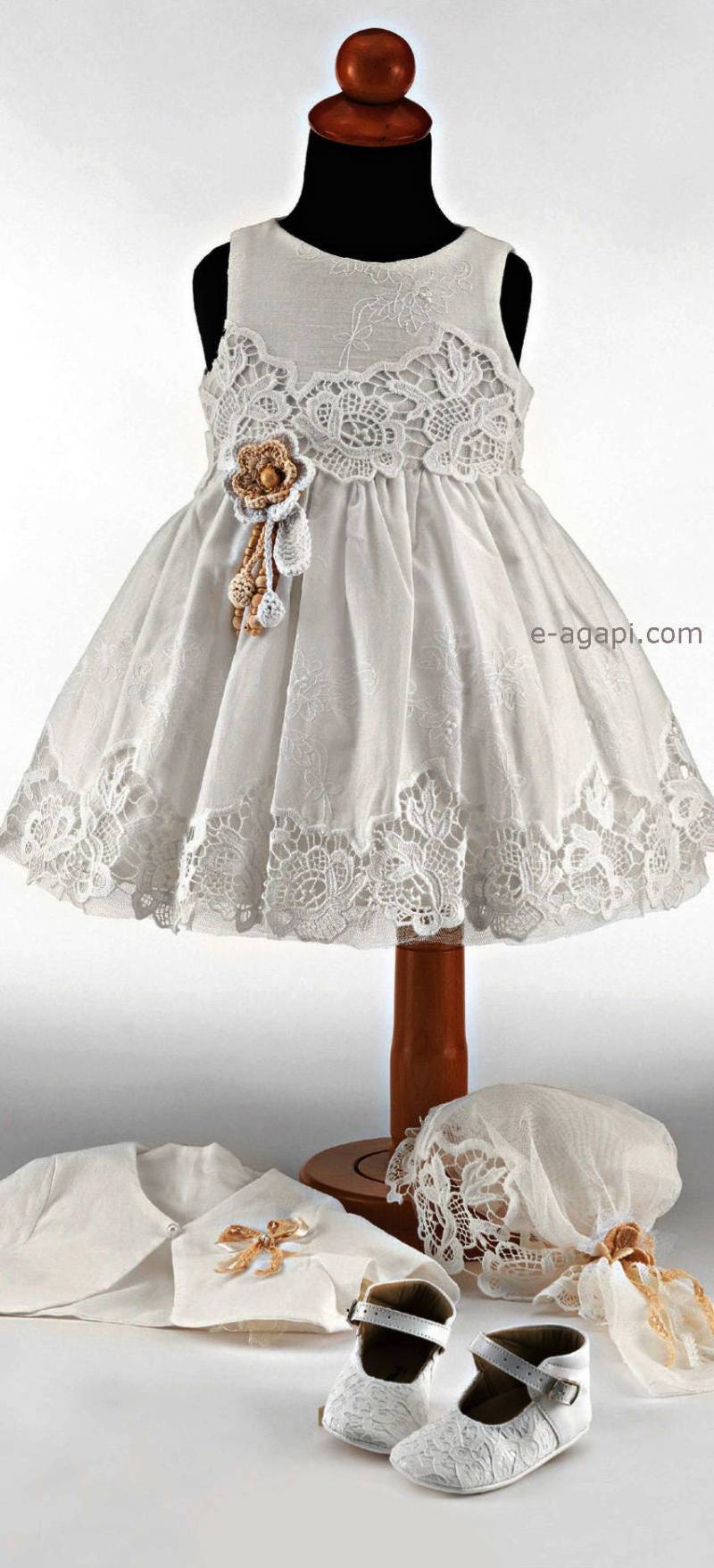 Weiß Taufkleid Spitze Häkeln Blumenmädchen Kleid Griechisch Taufe Set Hochzeitskleid Kleinkind Hochzeit Baby Couture von eAGAPIcom