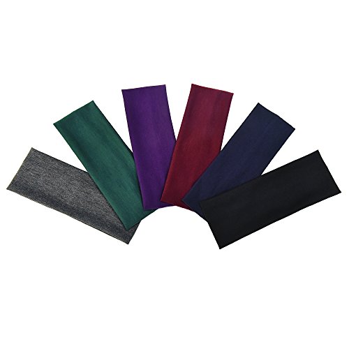 6 Stück Stretch Elastic Yoga Baumwolle Headbands für Jugendliche und Erwachsene von eBoot