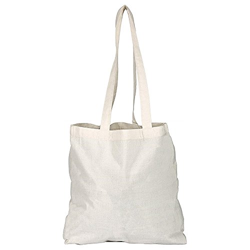 eBuyGB 50 Stück Baumwolle Shopper Canvas & Beach Tote Bag 42 cm Natur von eBuyGB