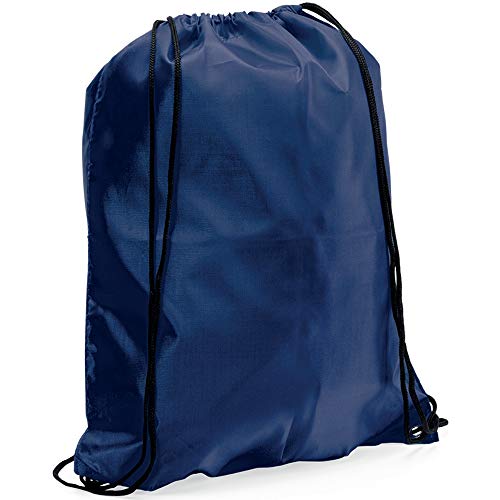 eBuyGB Unisex, Schulsportbeutel, Wiederverwendbarer Polyester-Rucksack mit Kordelzug, Turnbeutel, Schul-Sporttasche, PE-Kit, Büchertasche, Marineblau von eBuyGB