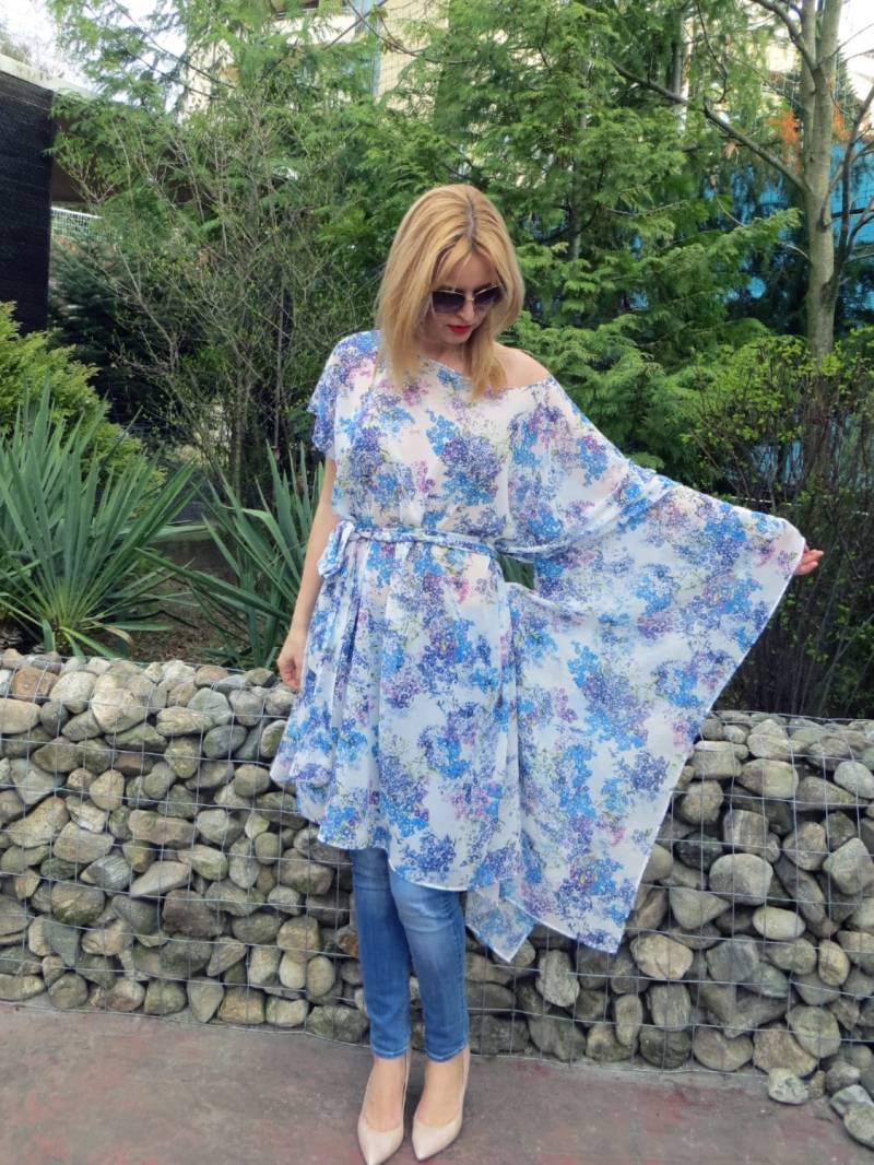 Plus Größe Geblümten Kleid/Oversize Tunika Elegante Täglichen Lose Ausgestattet Maxi Lässig Top One Size Oversized von eMODNO