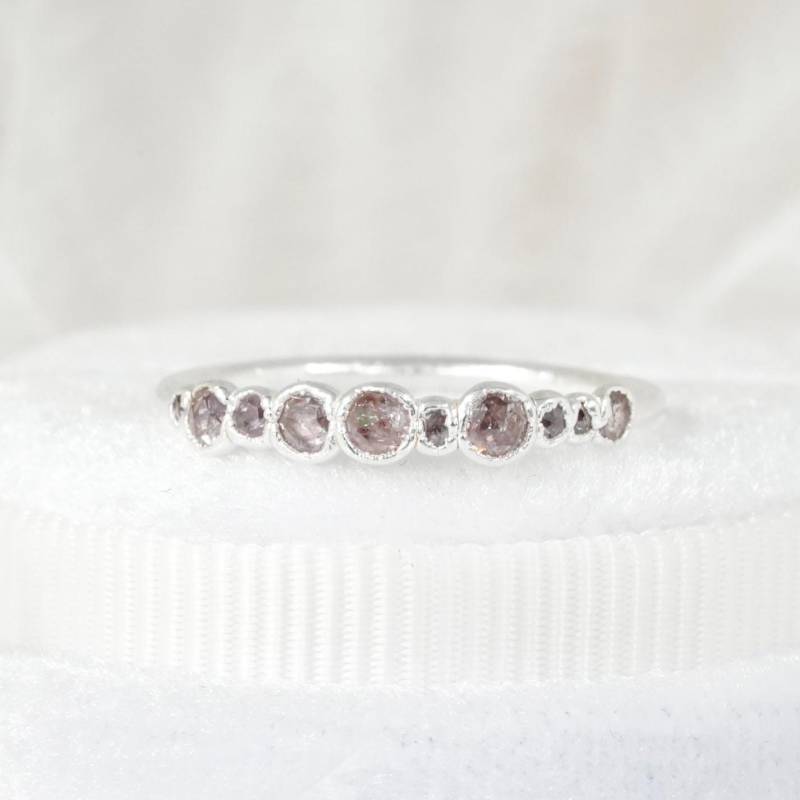 Rosa Diamant-Blase Ring Aus Reinem Silber Diamant Ehering Alternative von eMerakiGalaxy