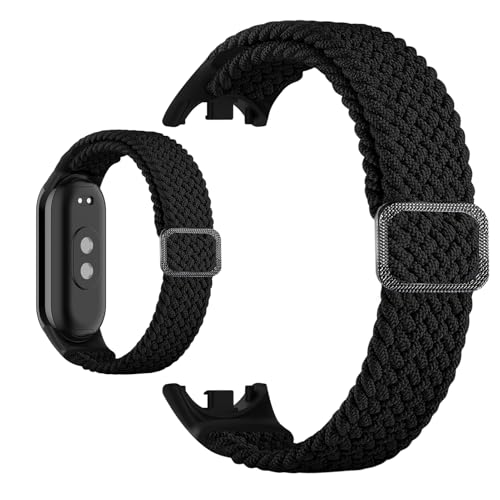 eModwey Geflochtenes Armband Kompatibel mit Xiaomi Smart Band 9/Xiaomi Smart Band 8, Dehnbar und Hautfreundlich, für Damen und Herren, Sicherer Halt und Einfache Installation von eModwey