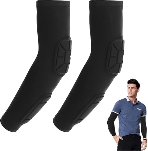 eModwey Gepolsterte Armschoner 2er-Pack, Ellenbogen Unterarm Armlinge, Hochdichte Polsterung, Rutschfest, für Volleyball, Fußball und Basketball, Atmungsaktives Material von eModwey