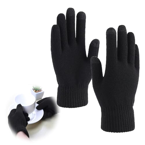 eModwey Strickhandschuhe Winter Handschuhe Herren Damen Touchscreen Winterhandschuhe Flexible und Angenehm, Touchscreen-kompatibel, elastische Bündchen, flexible Unisex Fingerhandschuhe für Alltag von eModwey
