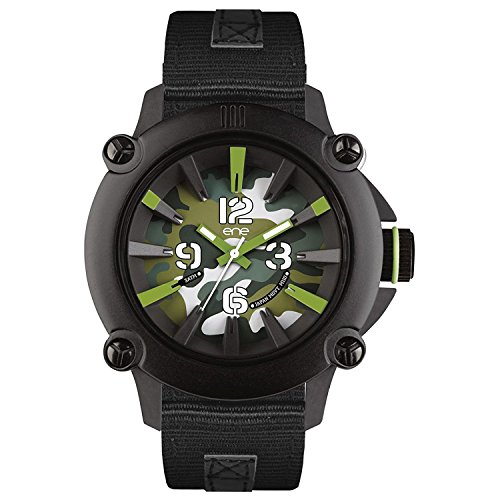 eNe Herren Analog Quarz Uhr mit Gummi Armband 640000108 von eNe