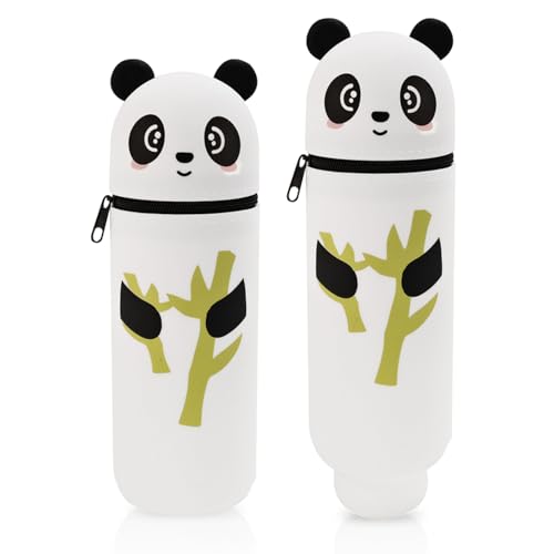 ePicsoa Kawaii Federmäppchen mit Niedlichem Panda-Muster - Stifteetui mit Reißverschluss, 2-in-1 Weiche Silikontasche Stehfähig & Großes Fassungsvermögen Mäppchen für Schüler, Schule, Büro (Weiß) ePicsoa Kawaii Federmäppchen mit Niedlichem Panda-Muster - Stifteetui mit Reißverschluss, 2-in-1 Weiche Silikontasche Stehfähig & Großes Fassungsvermögen Mäppchen für Schüler, Schule, Büro (Weiß) von ePicsoa