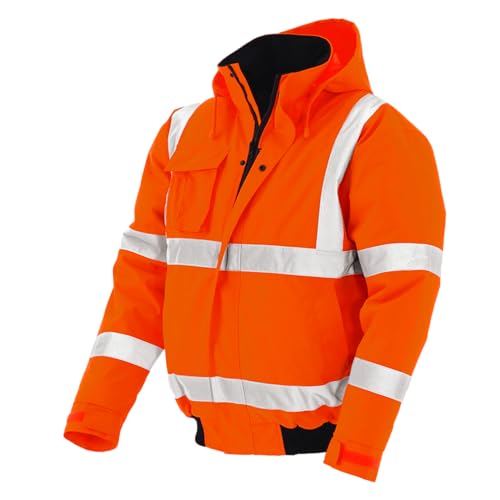 eXtreme Herren Pilotenjacke für Arbeit & Freizeit – Vielseitige Modelle mit 4-in-1 Funktion oder in Warnschutzfarben in Warnorange Größe XXL von eXtreme