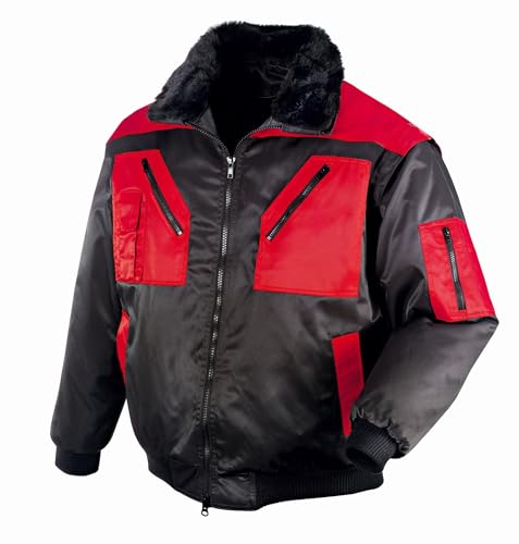 eXtreme Herren Pilotenjacke für Arbeit & Freizeit – Vielseitige Modelle mit 4-in-1 Funktion oder in Warnschutzfarben in schwarz/rot Größe XL von eXtreme