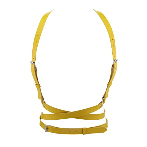 eYLun Damen Ledergürtel Punk Taillengürtel, gelb, Einheitsgröße von eYLun