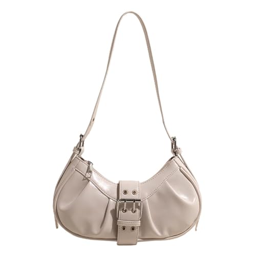 eaacaa PU-Leder-Umhängetasche Y2K for Damen, kleine Clutch-Handtasche mit verstellbarem Riemen, Clutch-Geldbörse, plissierte Unterarm-Geldbörse for Reisen, Pendeln (Weiß) von eaacaa