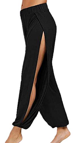 Harem Yoga Hose für Frauen Seitenschlitz Ali Baba Baggy Jogger Hippie Yoga Strand Jogginghose von each women