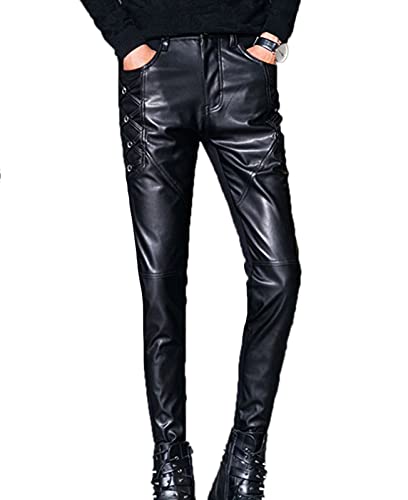 each women Herren Lace Up Lederhose Herrenmode Kunstleder Motorradhose Größe 4XL 5XL 6XL von each women