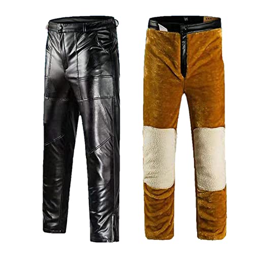 each women Herren Winter Kunstlederhose Motorrad Lederhose Herren Schwarz Slim Pu Hose Größe L XL 2XL 3XL 4XL 5XL von each women