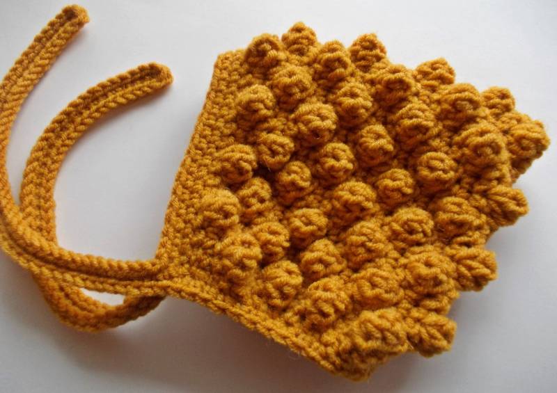 Senfgelbe Pixie Mütze Mit Bommel Detail - Gehäkelte Aus Wolle in Senfgelb Handgemachte Häkelmütze Für Babys von eanddcreation