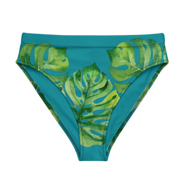 earlyfish recycelte Bikini Hose Monstera Petrol von earlyfish