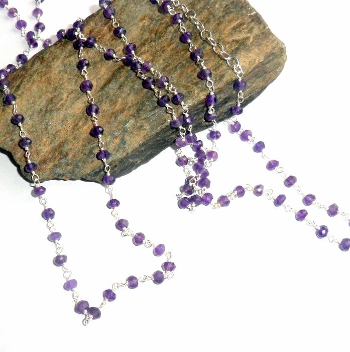 Amethyst Rosenkranz Drei Weise Halskette Sterlingsilber Earthegy von earthegy
