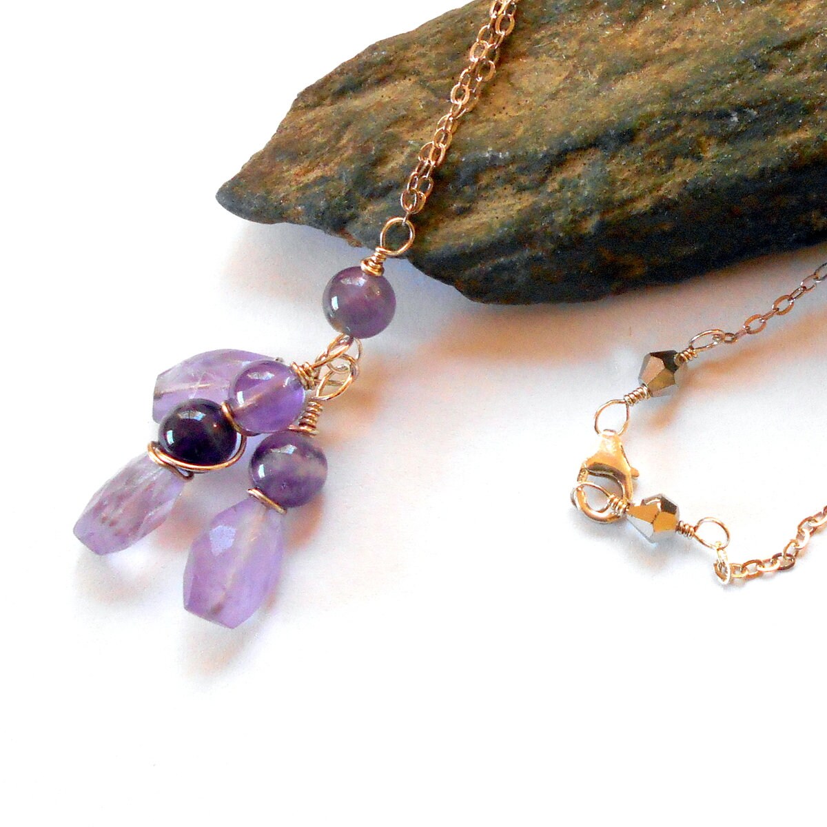 Amethyst Sterling Silber Halskette Erdig #365 von earthegy